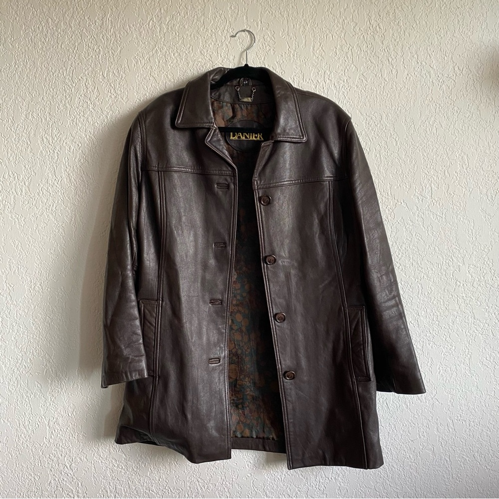 Dark Brown Genuine Leather Coat